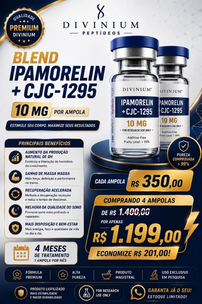 Combo 4 Ampolas - Blend Ipamorelin + CJC-1295 10mg